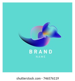 Vector Abstract liquid 3d gradient Logo Brand Company Design Template