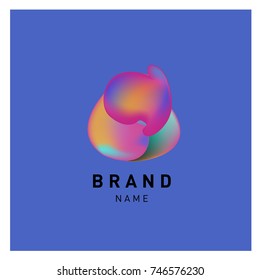 Vector Abstract liquid 3d gradient Logo Brand Company Design Template