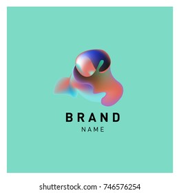 Vector Abstract liquid 3d gradient Logo Brand Company Design Template