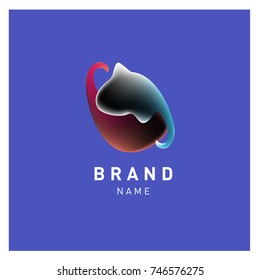 Vector Abstract liquid 3d gradient Logo Brand Company Design Template