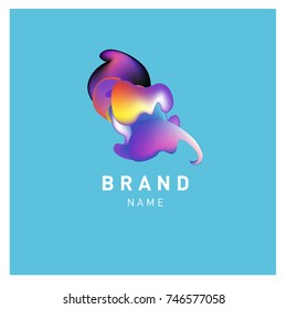 Vector Abstract liquid 3d gradient Logo Brand Company Design Template