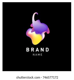 Vector Abstract liquid 3d gradient Logo Brand Company Design Template