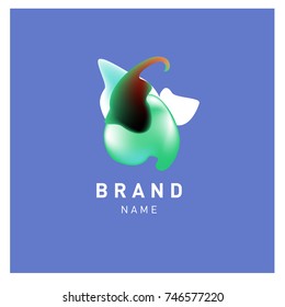 Vector Abstract liquid 3d gradient Logo Brand Company Design Template