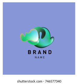 Vector Abstract liquid 3d gradient Logo Brand Company Design Template