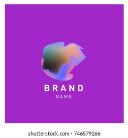 Vector Abstract liquid 3d gradient Logo Brand Company Design Template