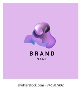 Vector Abstract liquid 3d gradient Logo Brand Company Design Template