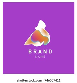 Vector Abstract liquid 3d gradient Logo Brand Company Design Template