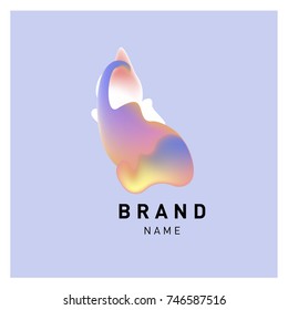 Vector Abstract liquid 3d gradient Logo Brand Company Design Template