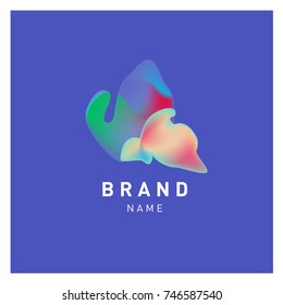 Vector Abstract liquid 3d gradient Logo Brand Company Design Template