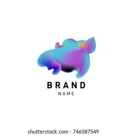 Vector Abstract liquid 3d gradient Logo Brand Company Design Template