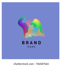 Vector Abstract liquid 3d gradient Logo Brand Company Design Template