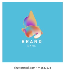 Vector Abstract liquid 3d gradient Logo Brand Company Design Template