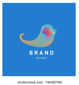 Vector Abstract liquid 3d gradient Logo Brand Company Design Template