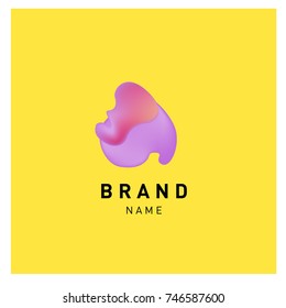Vector Abstract liquid 3d gradient Logo Brand Company Design Template