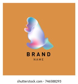 Vector Abstract liquid 3d gradient Logo Brand Company Design Template