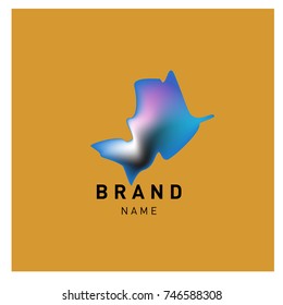 Vector Abstract liquid 3d gradient Logo Brand Company Design Template