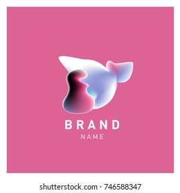 Vector Abstract liquid 3d gradient Logo Brand Company Design Template