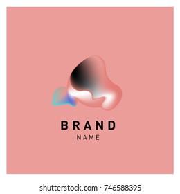 Vector Abstract liquid 3d gradient Logo Brand Company Design Template