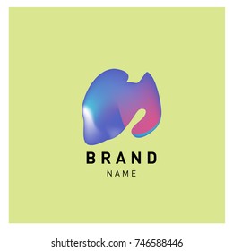 Vector Abstract liquid 3d gradient Logo Brand Company Design Template