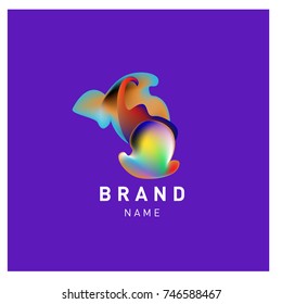 Vector Abstract liquid 3d gradient Logo Brand Company Design Template