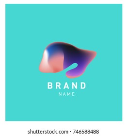 Vector Abstract liquid 3d gradient Logo Brand Company Design Template