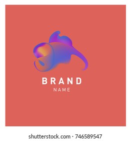 Vector Abstract liquid 3d gradient Logo Brand Company Design Template