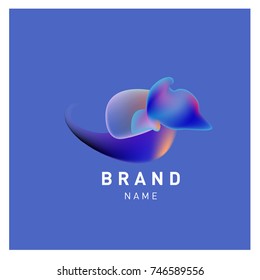 Vector Abstract liquid 3d gradient Logo Brand Company Design Template