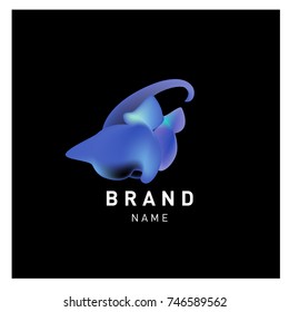 Vector Abstract liquid 3d gradient Logo Brand Company Design Template