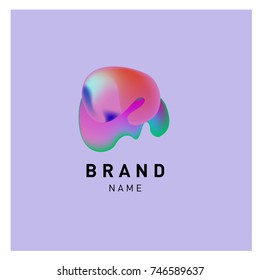 Vector Abstract liquid 3d gradient Logo Brand Company Design Template