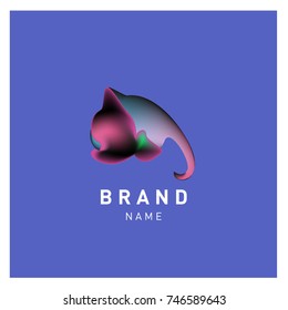 Vector Abstract liquid 3d gradient Logo Brand Company Design Template