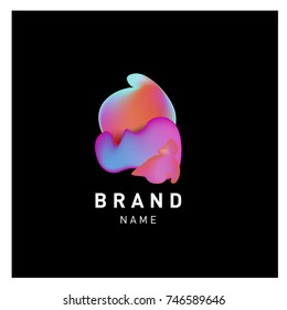 Vector Abstract liquid 3d gradient Logo Brand Company Design Template