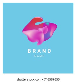 Vector Abstract liquid 3d gradient Logo Brand Company Design Template