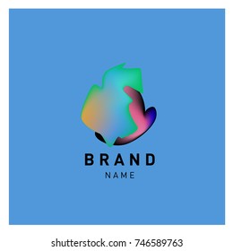 Vector Abstract liquid 3d gradient Logo Brand Company Design Template