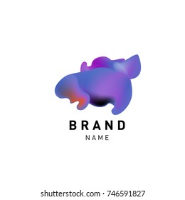 Vector Abstract liquid 3d gradient Logo Brand Company Design Template