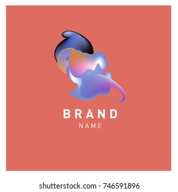 Vector Abstract liquid 3d gradient Logo Brand Company Design Template