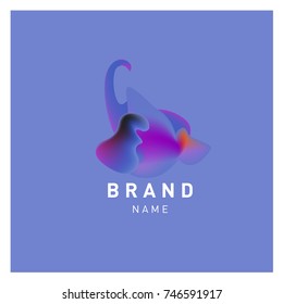 Vector Abstract liquid 3d gradient Logo Brand Company Design Template
