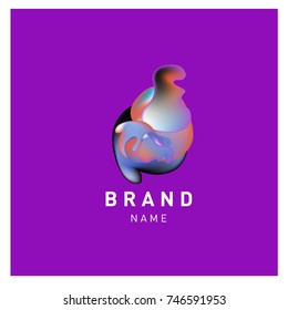 Vector Abstract liquid 3d gradient Logo Brand Company Design Template