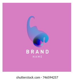 Vector Abstract liquid 3d gradient Logo Brand Company Design Template