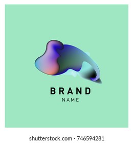 Vector Abstract liquid 3d gradient Logo Brand Company Design Template