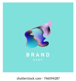 Vector Abstract liquid 3d gradient Logo Brand Company Design Template