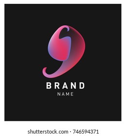 Vector Abstract liquid 3d gradient Logo Brand Company Design Template