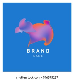Vector Abstract liquid 3d gradient Logo Brand Company Design Template