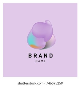 Vector Abstract liquid 3d gradient Logo Brand Company Design Template