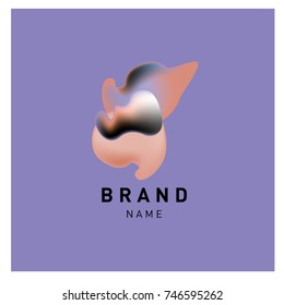 Vector Abstract liquid 3d gradient Logo Brand Company Design Template