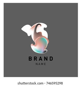 Vector Abstract liquid 3d gradient Logo Brand Company Design Template