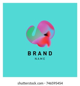 Vector Abstract liquid 3d gradient Logo Brand Company Design Template