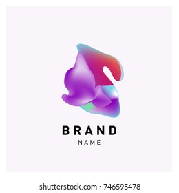 Vector Abstract liquid 3d gradient Logo Brand Company Design Template