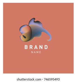 Vector Abstract liquid 3d gradient Logo Brand Company Design Template