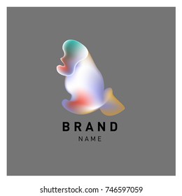 Vector Abstract liquid 3d gradient Logo Brand Company Design Template