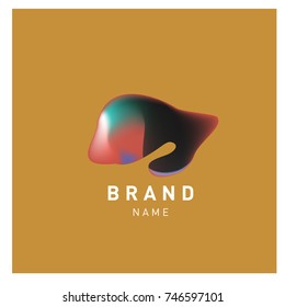 Vector Abstract liquid 3d gradient Logo Brand Company Design Template